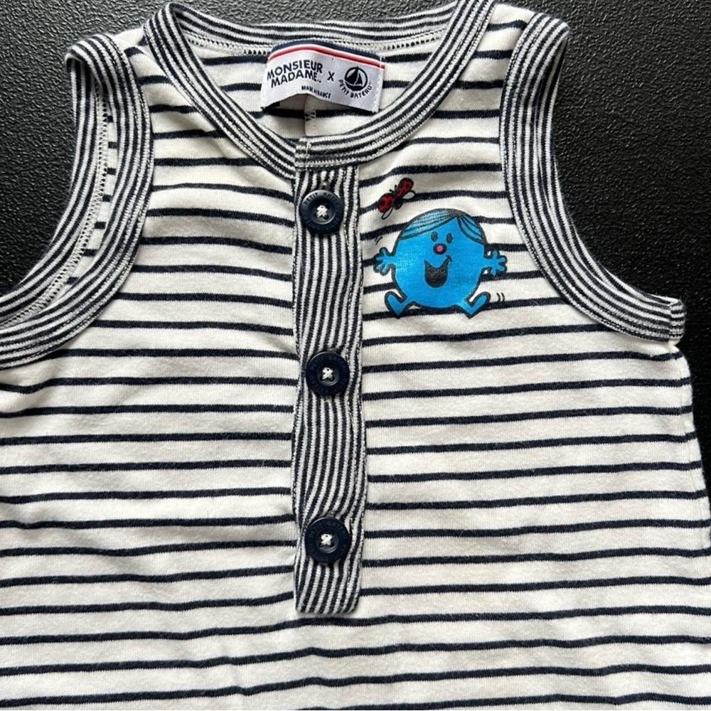 Monsieur Madame x Petit Bateau Striped Baby Romper Playsuit Nautical - Picture 4 of 10